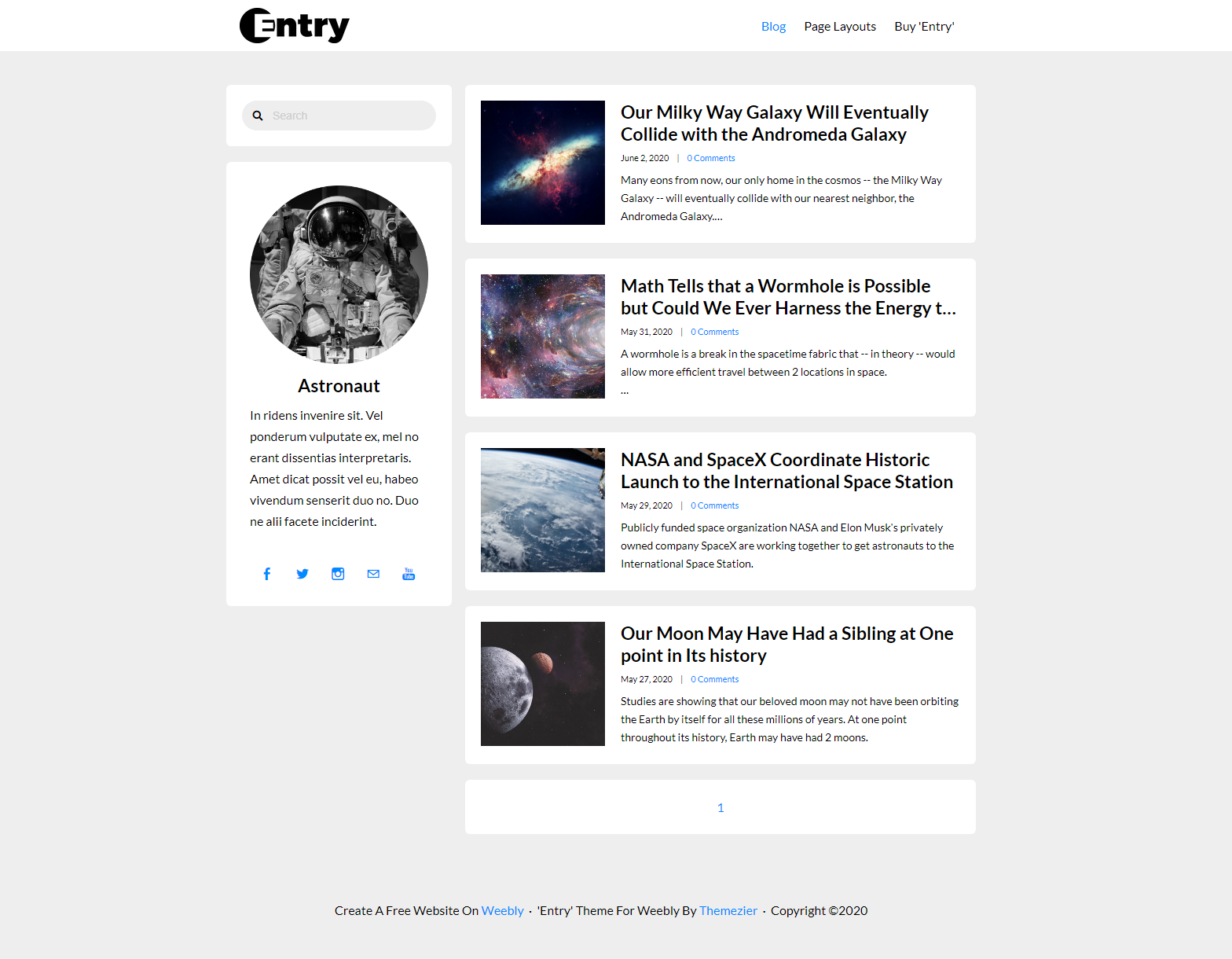 Entry Weebly Blog Theme