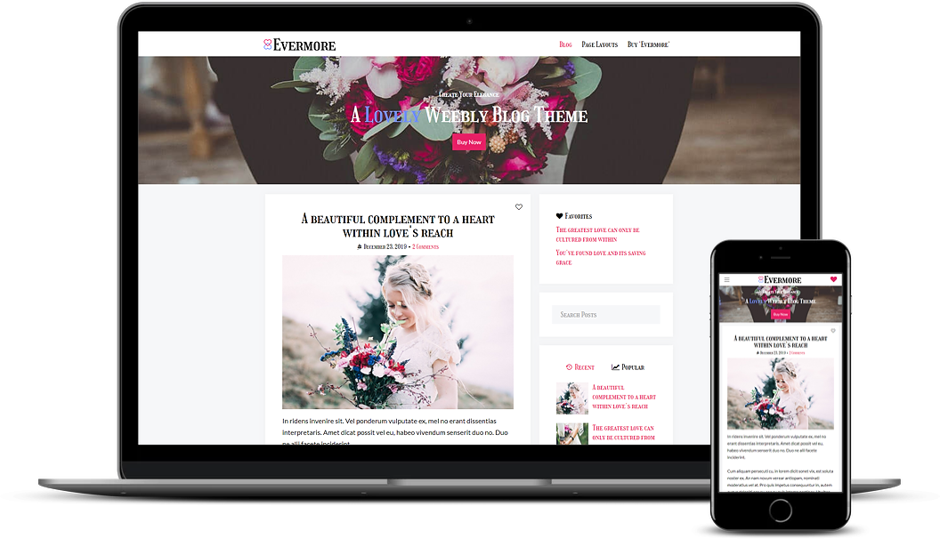 Evermore Weebly Blog Theme