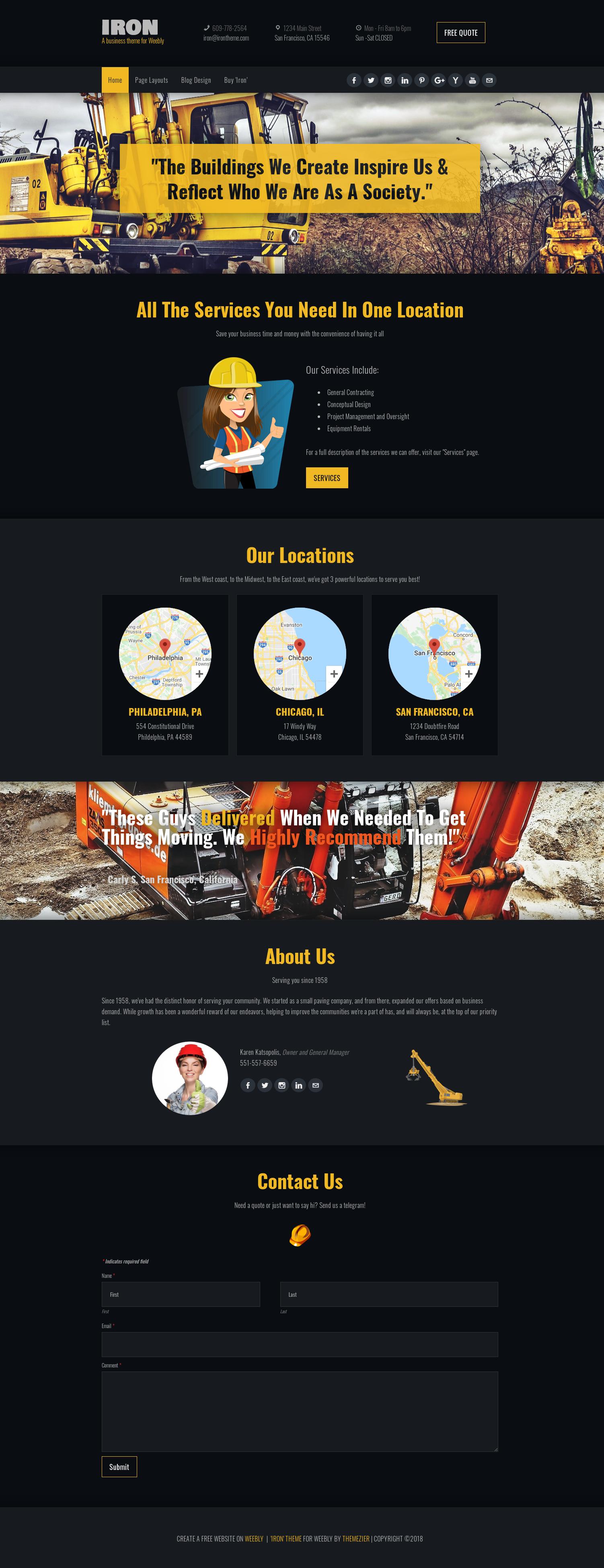 Iron Weebly Business Theme