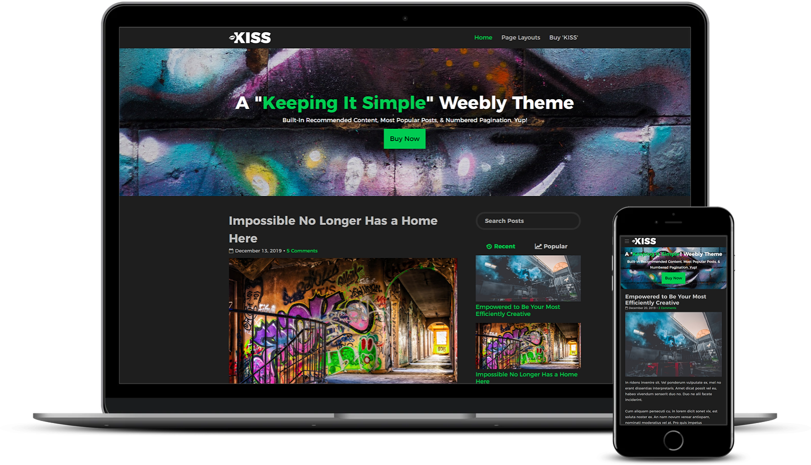 Kiss Weebly Blog Theme