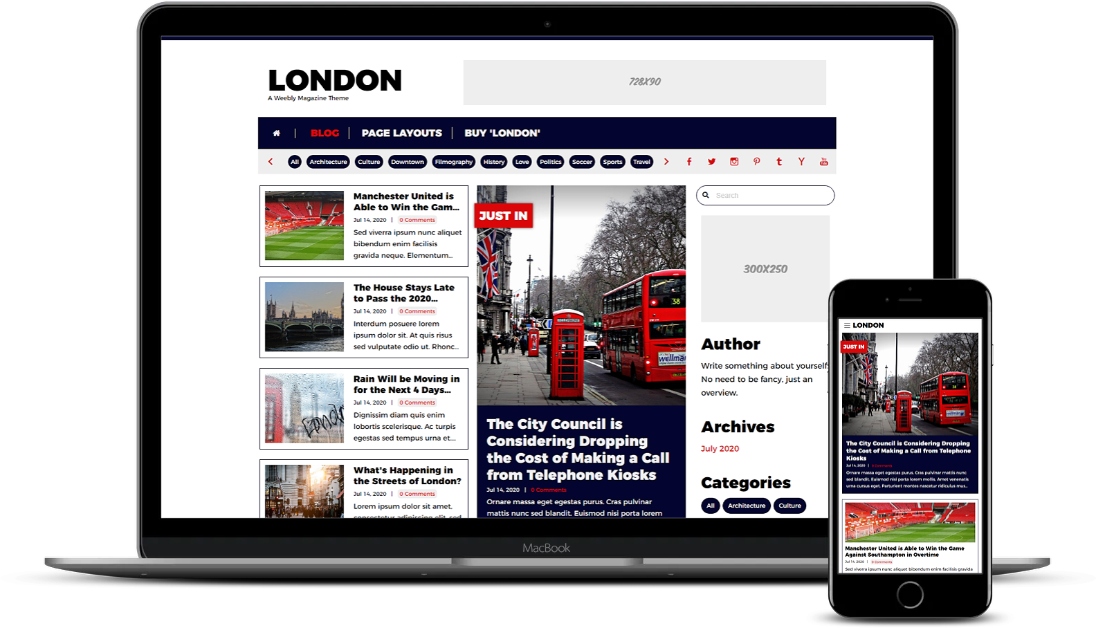 London Weebly Magazine Theme