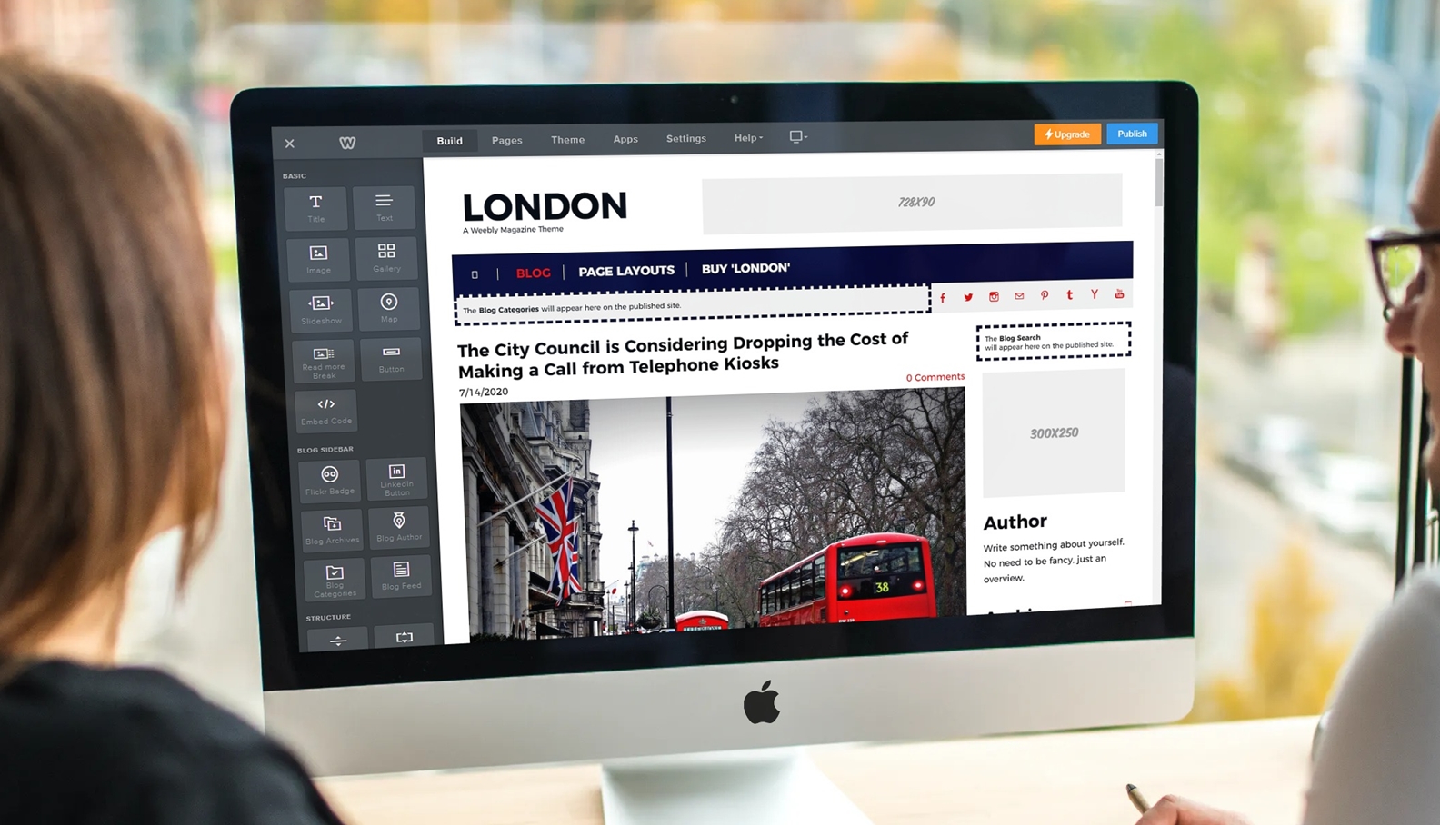 London Weebly Magazine Theme in the Weebly Editor