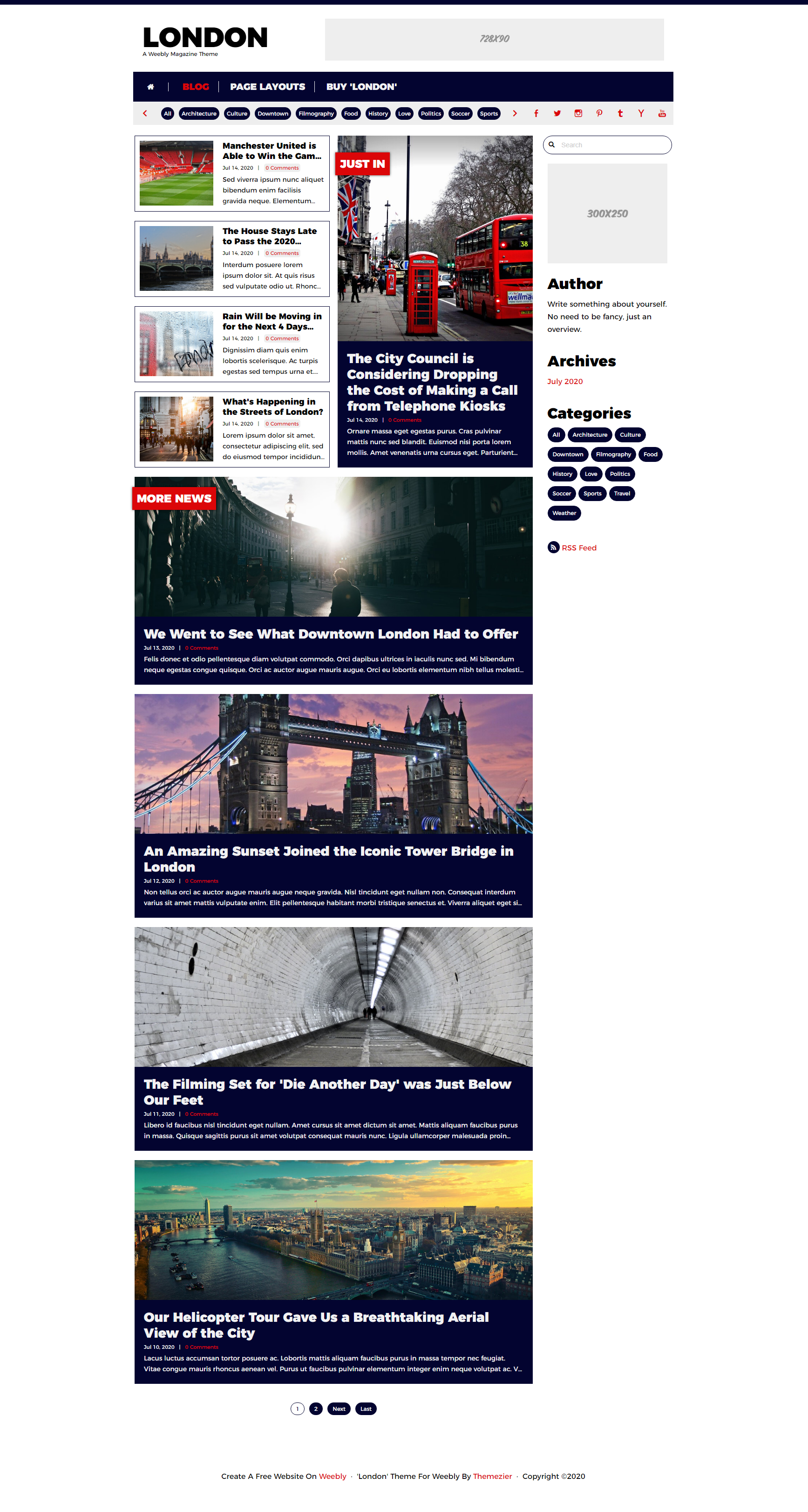 London Weebly Magazine Theme