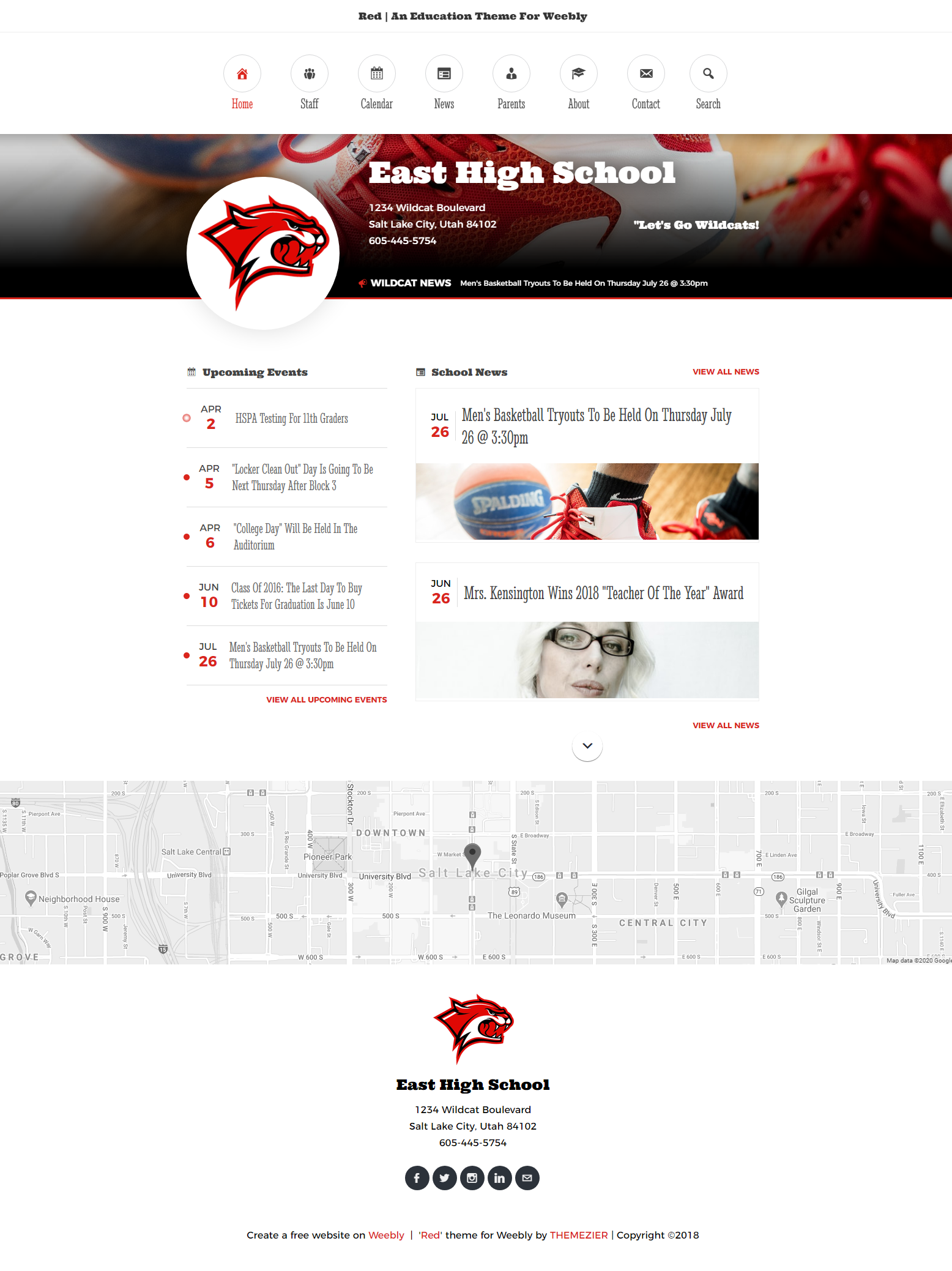 Red Weebly Education Theme