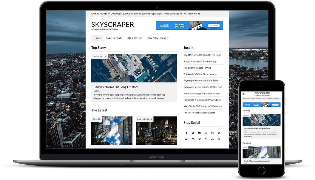 Skyscraper Weebly Magazine Theme