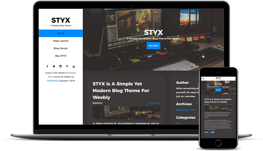 Styx Weebly Blog Theme