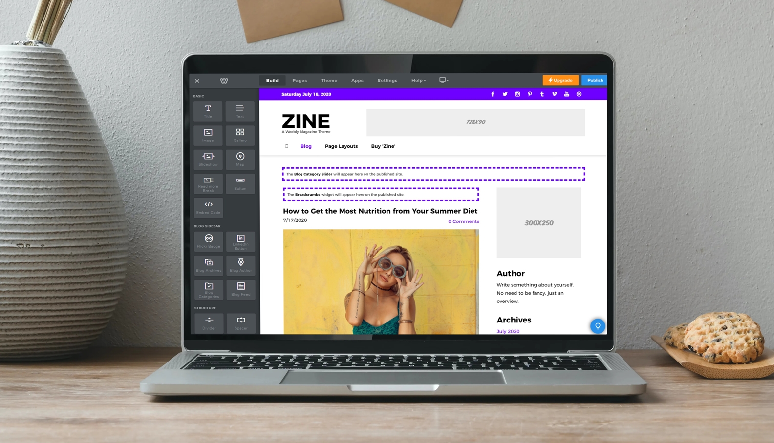 Zine Weebly Magazine Theme in Weebly Editor